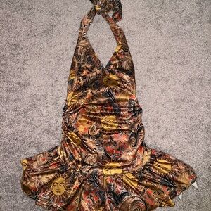 Sun Design Halter Romper/Mini Dress